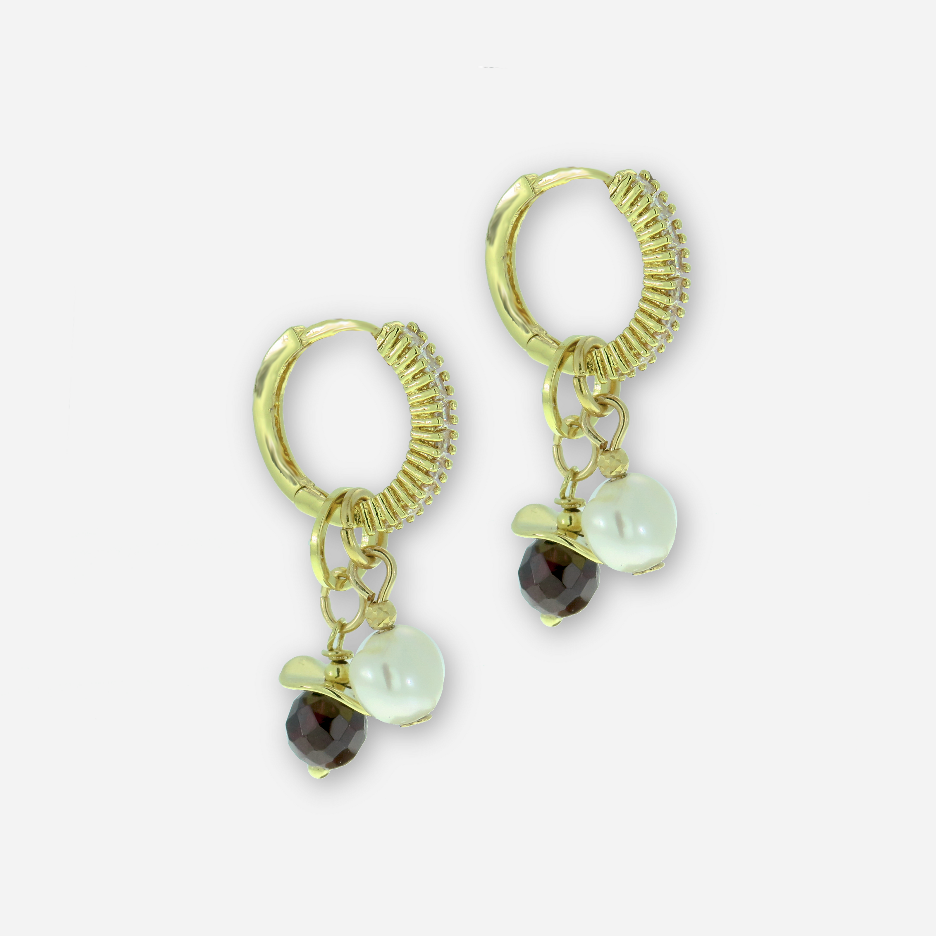 Sabrina עגילים ושרשרת עם 4 תליונים