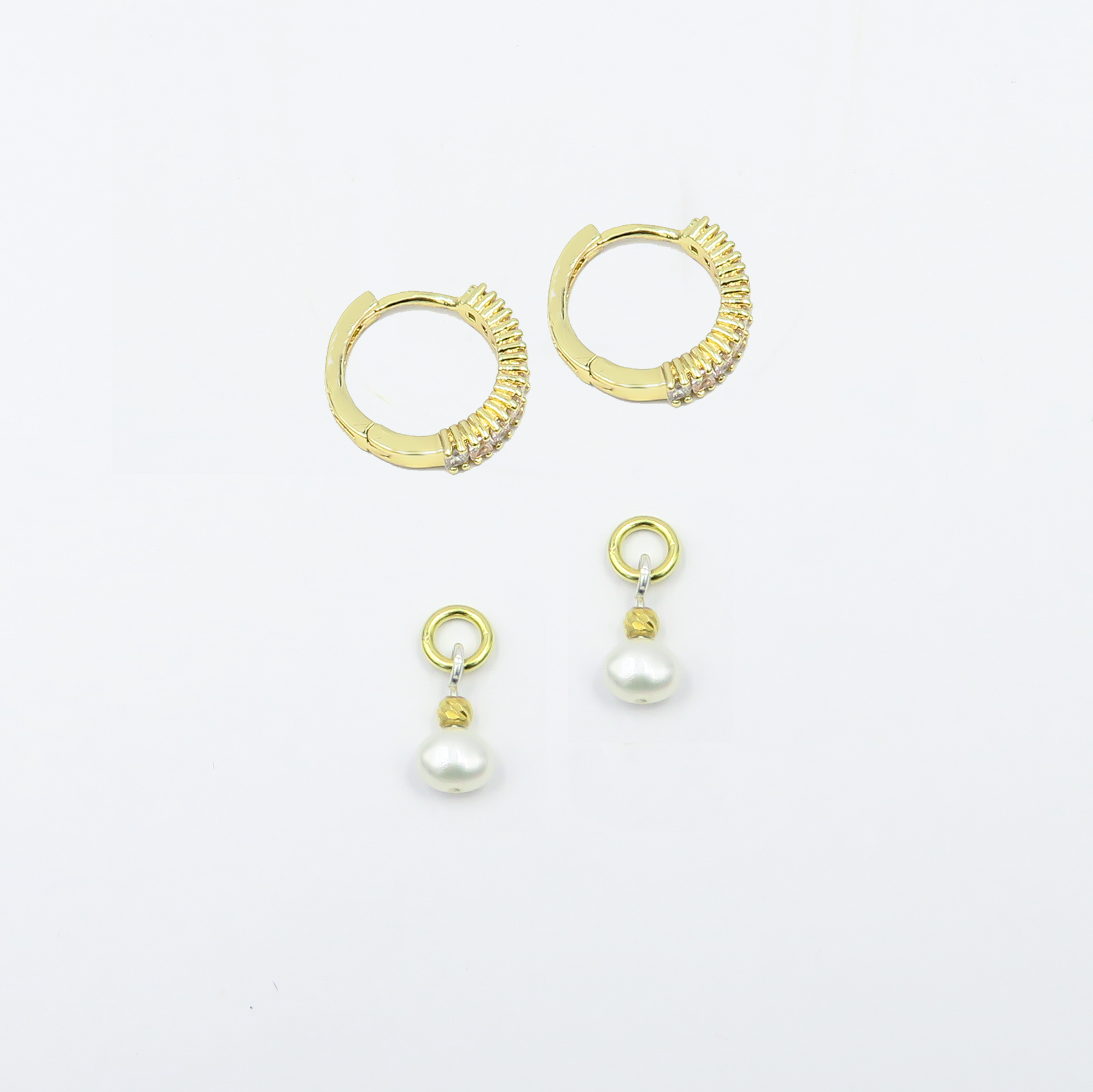 Sabrina עגילים ושרשרת עם 4 תליונים