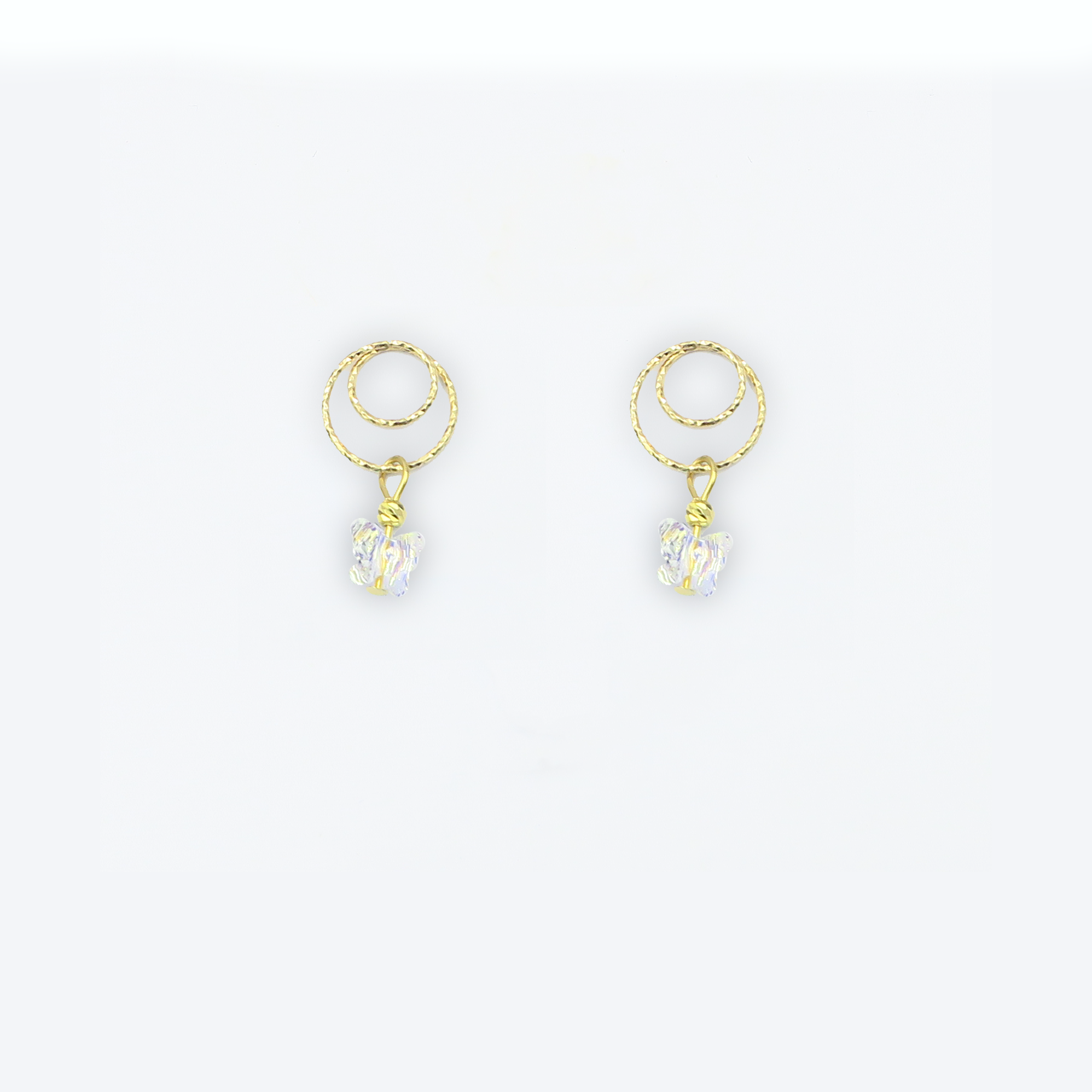 עגילים עם צ'ארמים - פרפרים