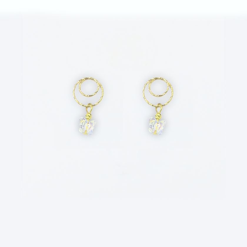 עגילים עם צ'ארמים - פרפרים