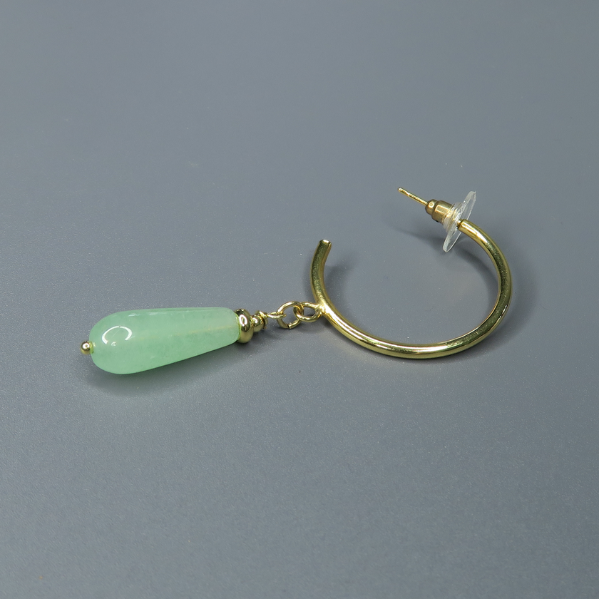 Silver earrings with a drop of amazonite