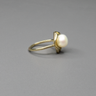 Silver ring with pearl
