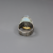Oval silver ring with white opalite
