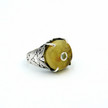 Silver ring with yellow agate stone