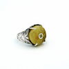 Silver ring with yellow agate stone