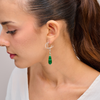 Silver earrings with a drop of blue agate