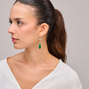 Silver earrings with a drop of blue agate