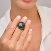 Silver ring with chrysocolla