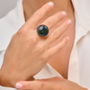 Silver ring with chrysocolla