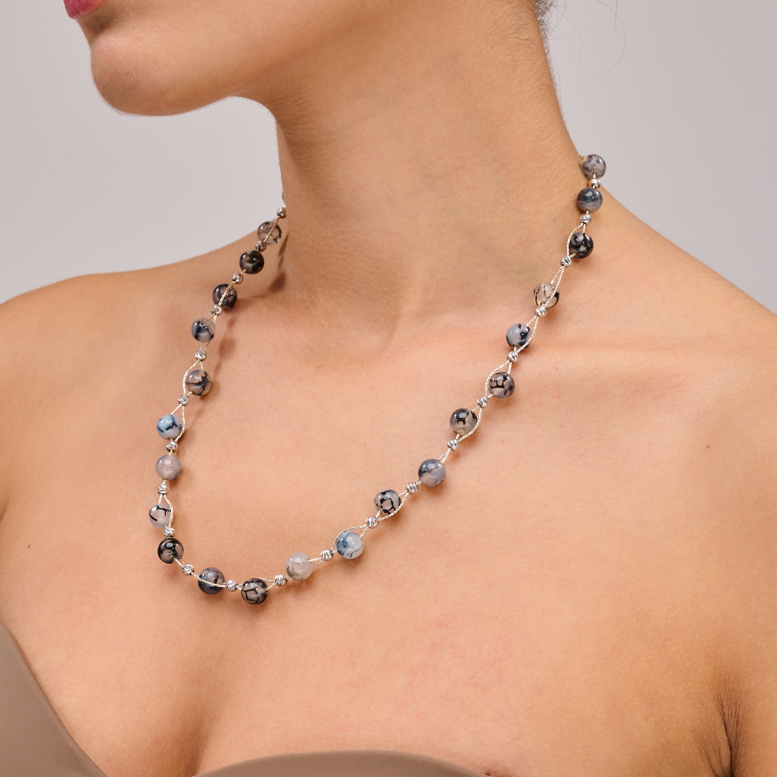 שרשרת עבודת יד מאבני אגת