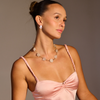 Silver necklace with white quartz