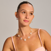 Silver necklace with white quartz