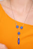 Silver chain and pendant combined in blue opalite