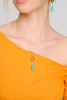 Silver necklace and pendant with opalite topaz and amazonite