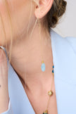 14 carat white gold earrings with apatite and pink tourmaline