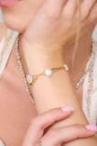 Two-row white pearl bracelet