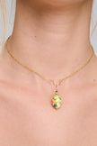Necklace with colorful bead pendant