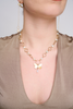 Pearl necklace with butterfly