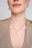 Pearl necklace with butterfly