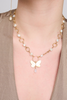 Pearl necklace with butterfly
