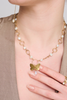 Pearl necklace with butterfly