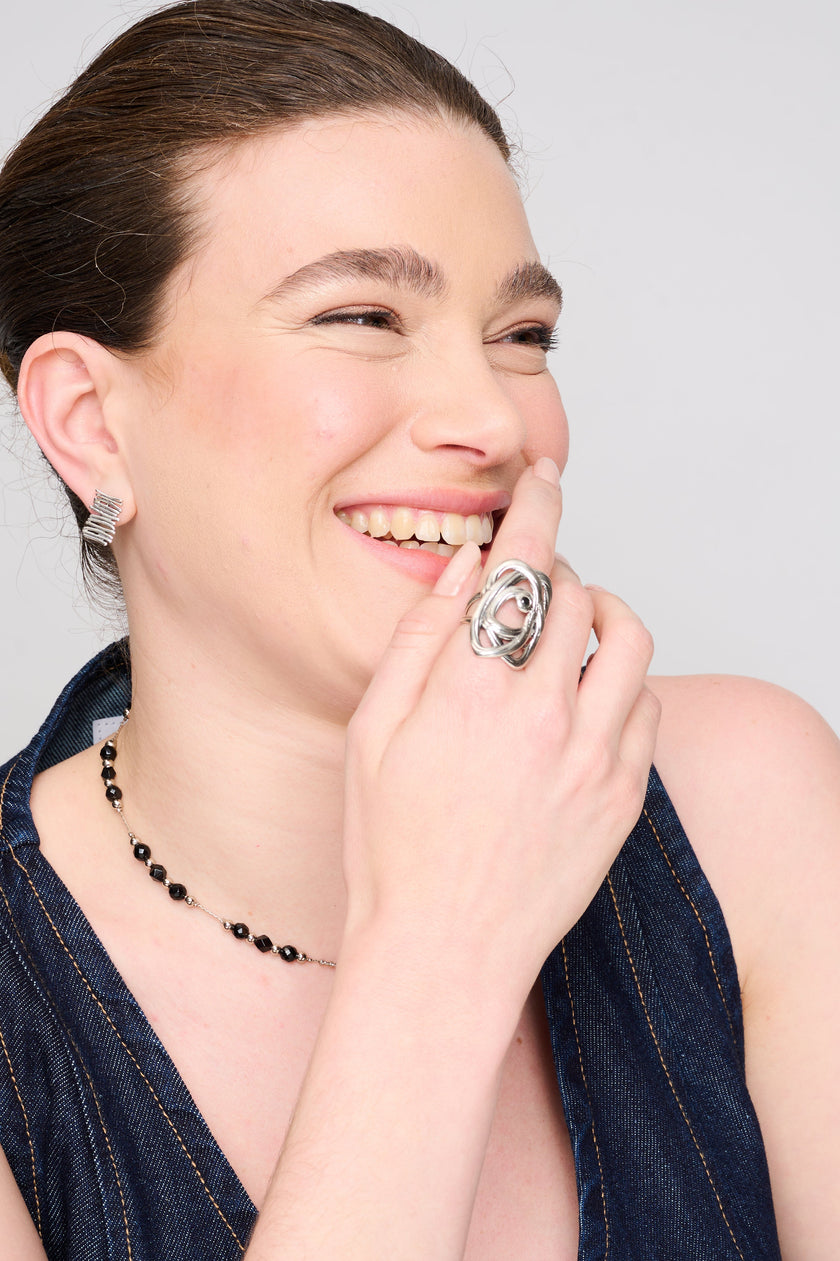 טבעת כסף 925 עם אוניקס