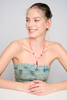 Delicate sterling silver and coral necklace