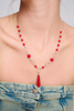 Delicate sterling silver and coral necklace