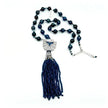 Blue spinel and agate necklace