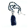 Blue spinel and agate necklace