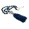 Blue spinel and agate necklace