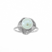 Silver ring with pearl