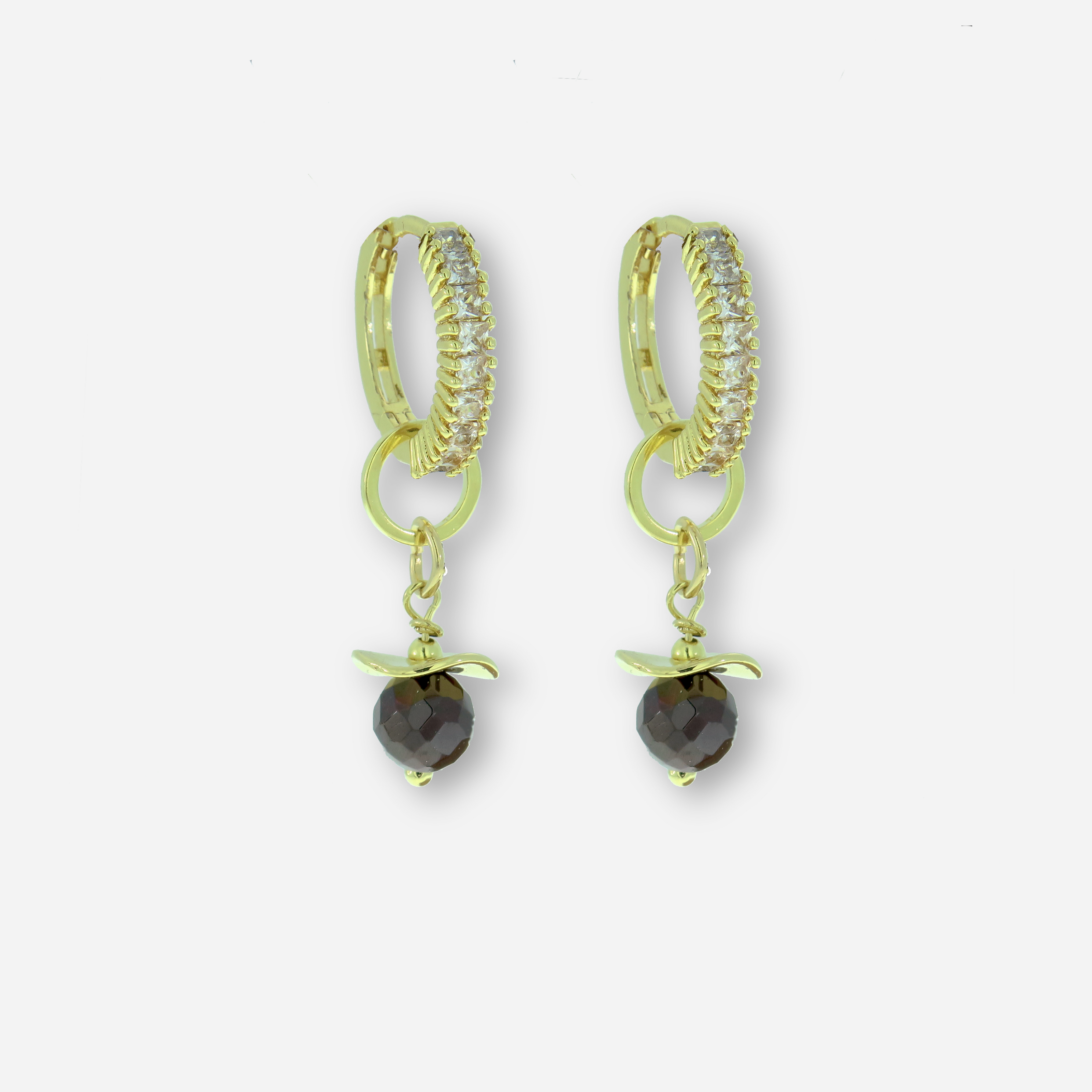 Jill עגילים עם צ'ארם גארנט