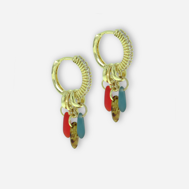 Gina Hoop Earrings with 6 Pendants