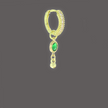 Henny hoop earrings with green stone pendants