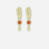 Hally hoop earrings with red zirconia pendants