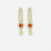 Hally hoop earrings with red zirconia pendants